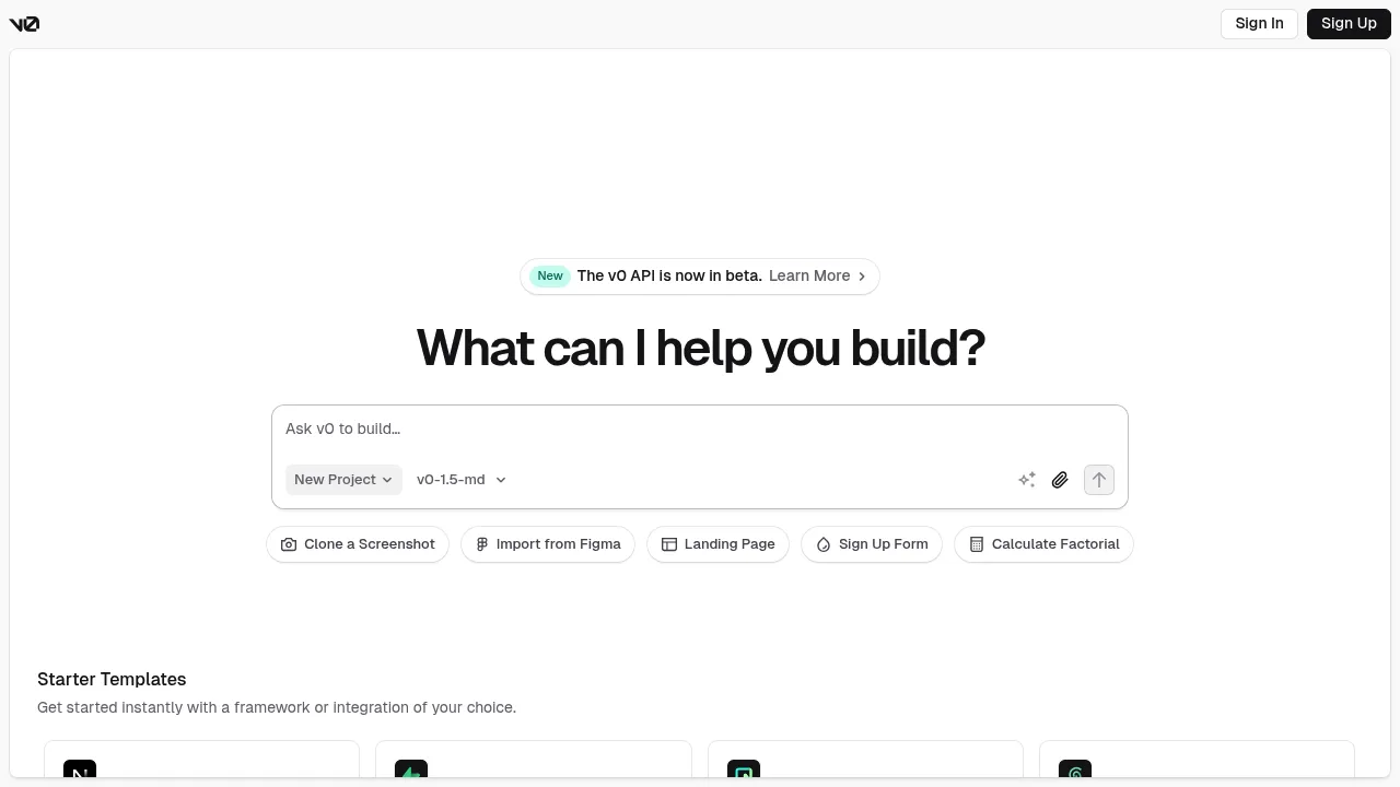 v0 screenshot