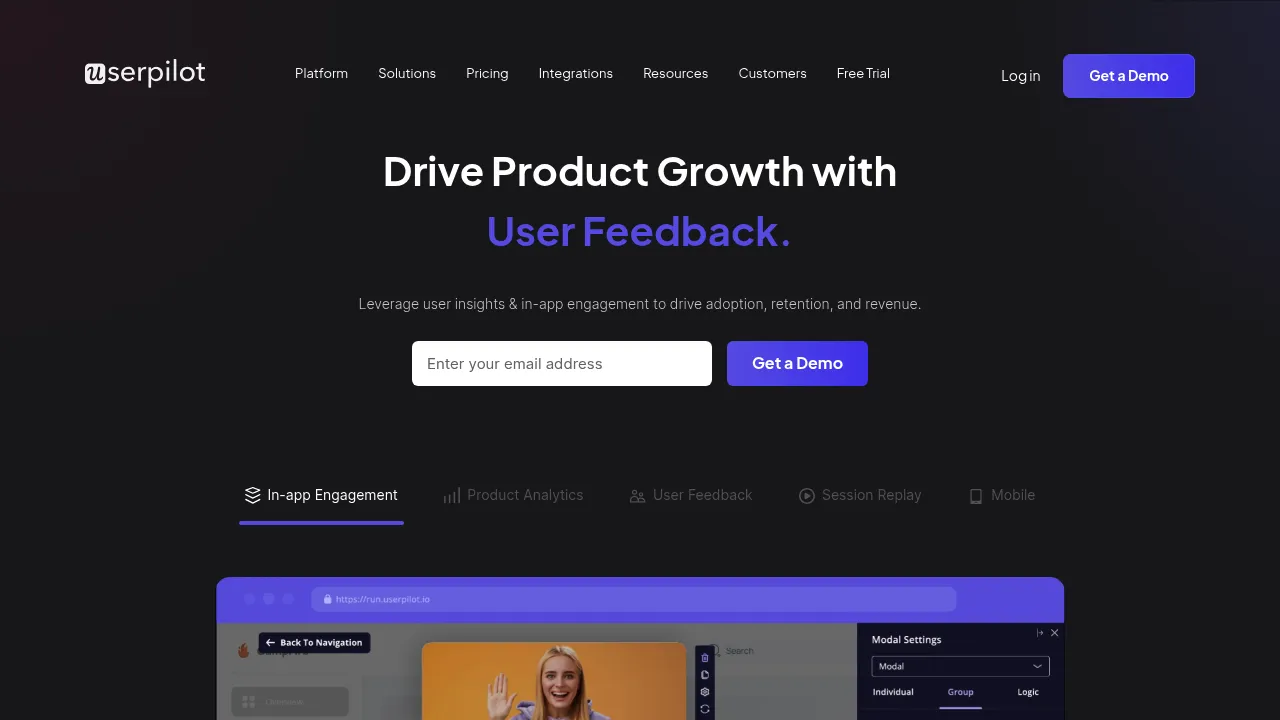 Userpilot screenshot