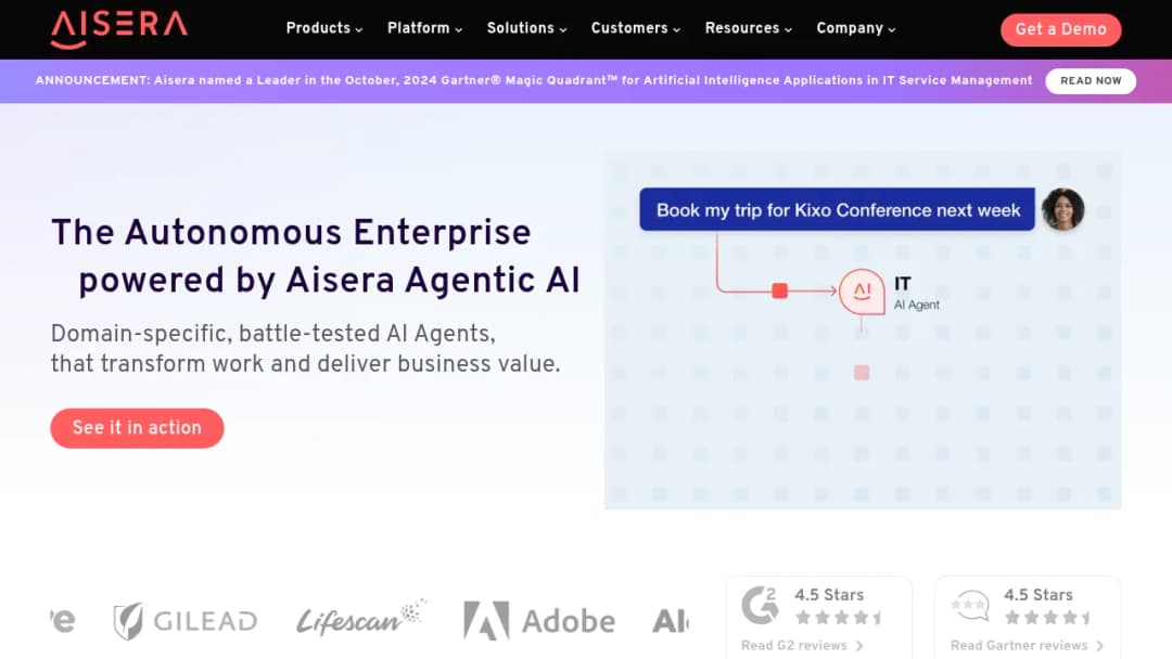 Aisera screenshot