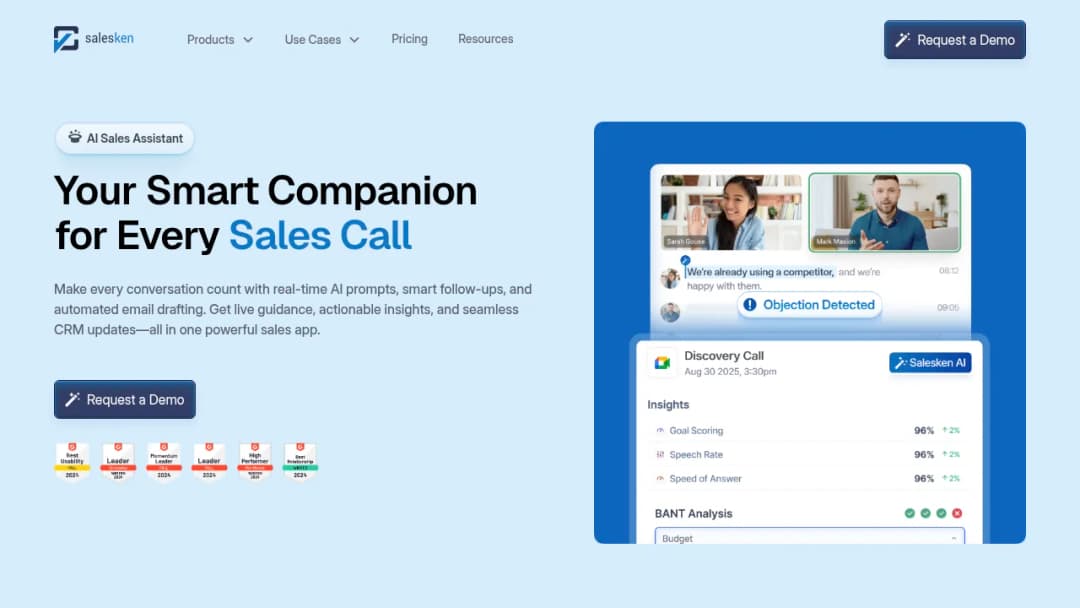 Salesken AI Sales Assistant screenshot