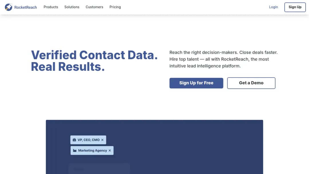 RocketReach screenshot
