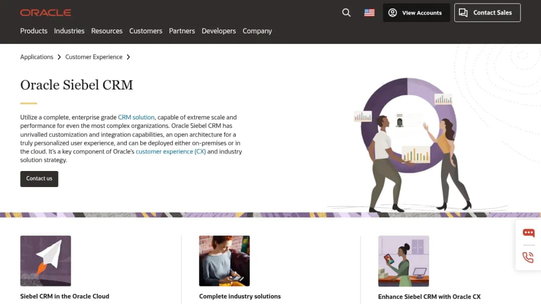 Oracle Siebel CRM screenshot
