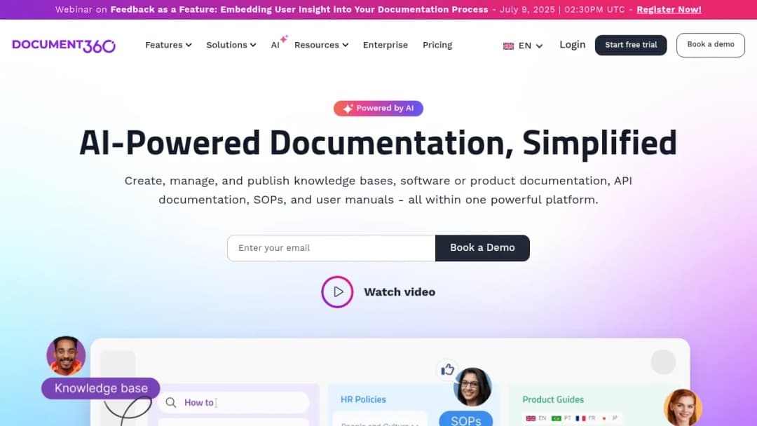 Document360 screenshot