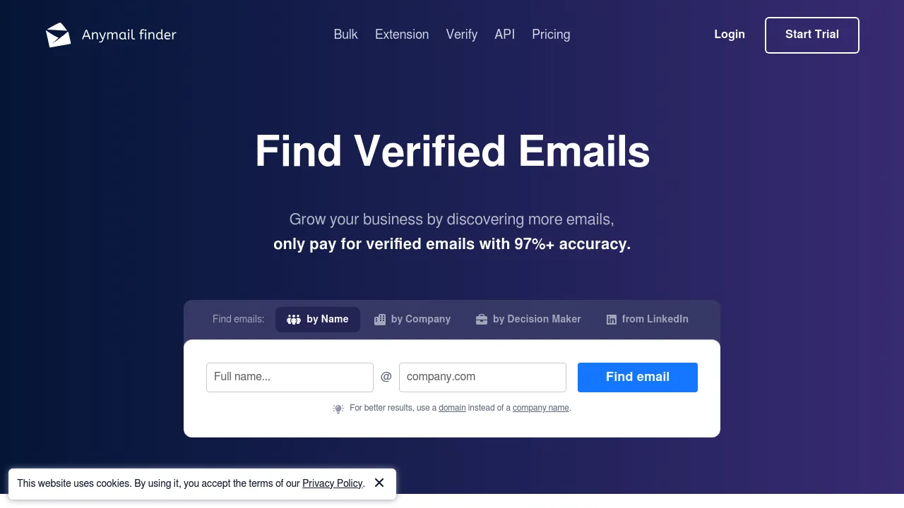AnyMailFinder screenshot