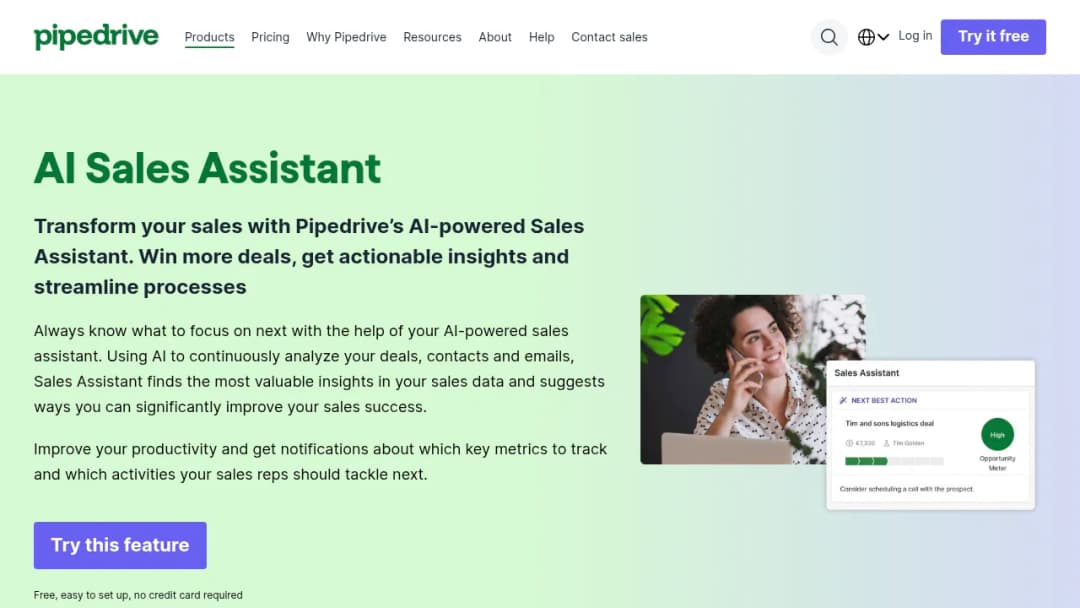 Pipedrive AI Sales Assistant screenshot