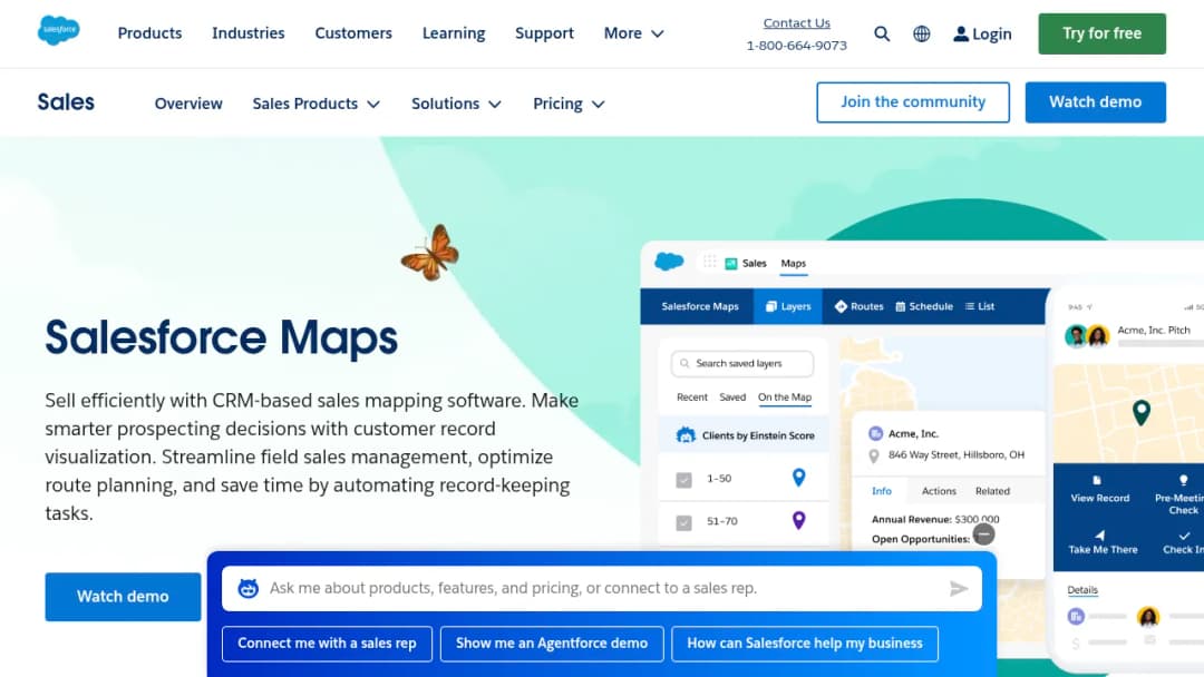 Salesforce Maps screenshot