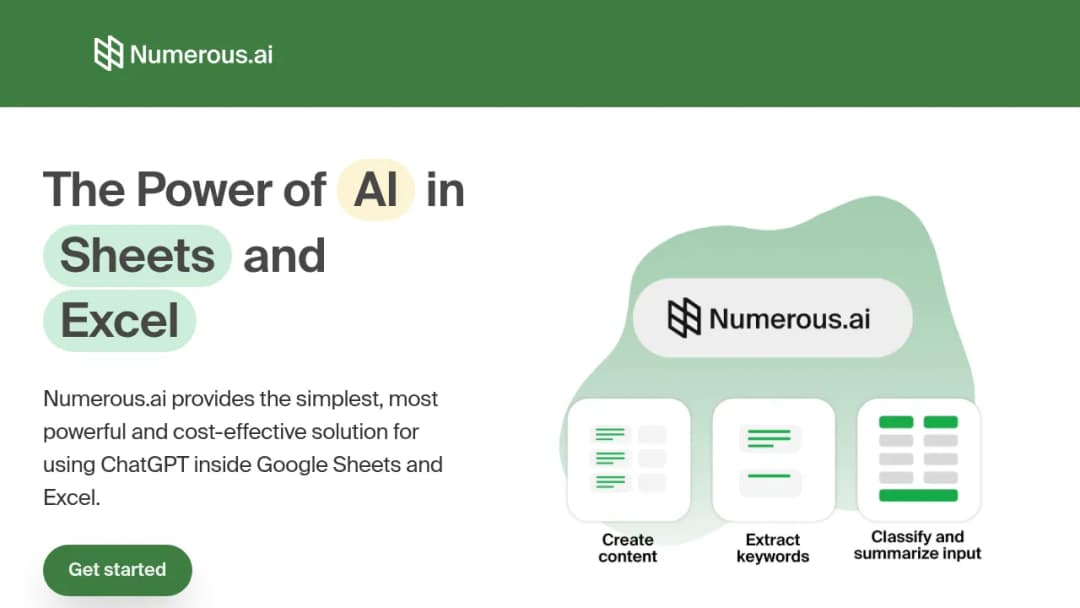 Numerous.ai screenshot