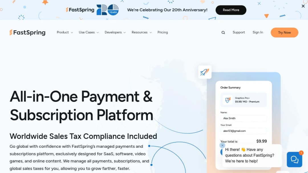 FastSpring IQ screenshot