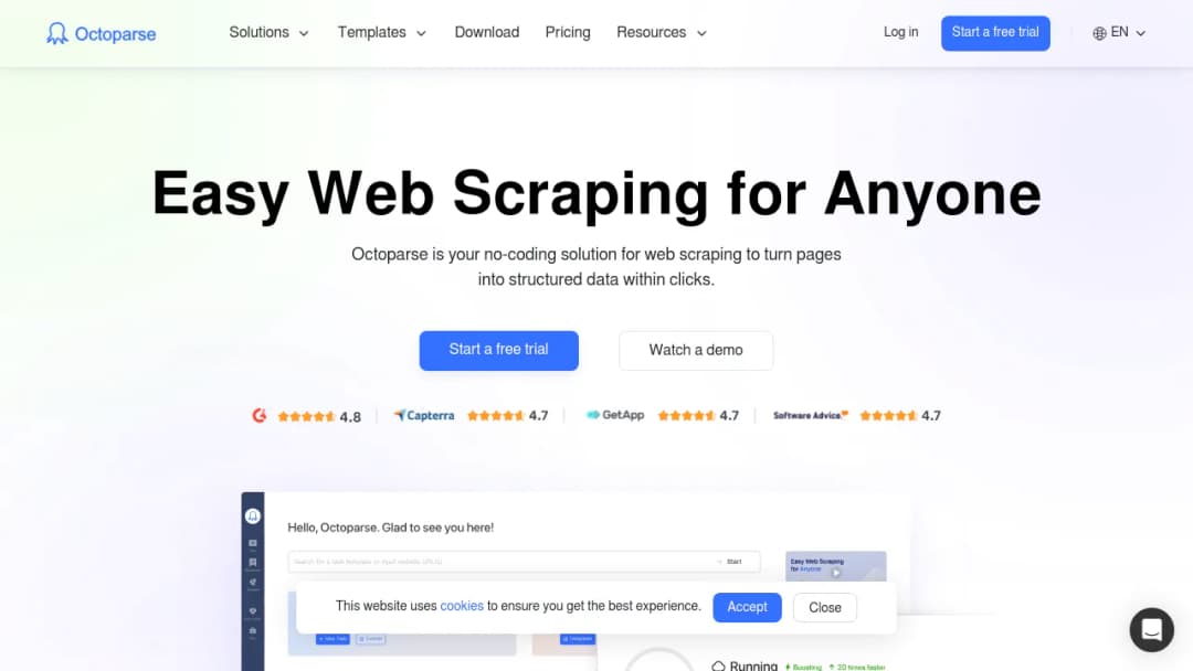 Octoparse screenshot