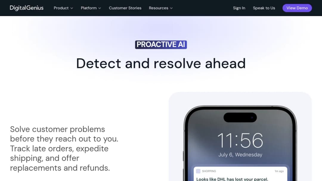 DigitalGenius screenshot