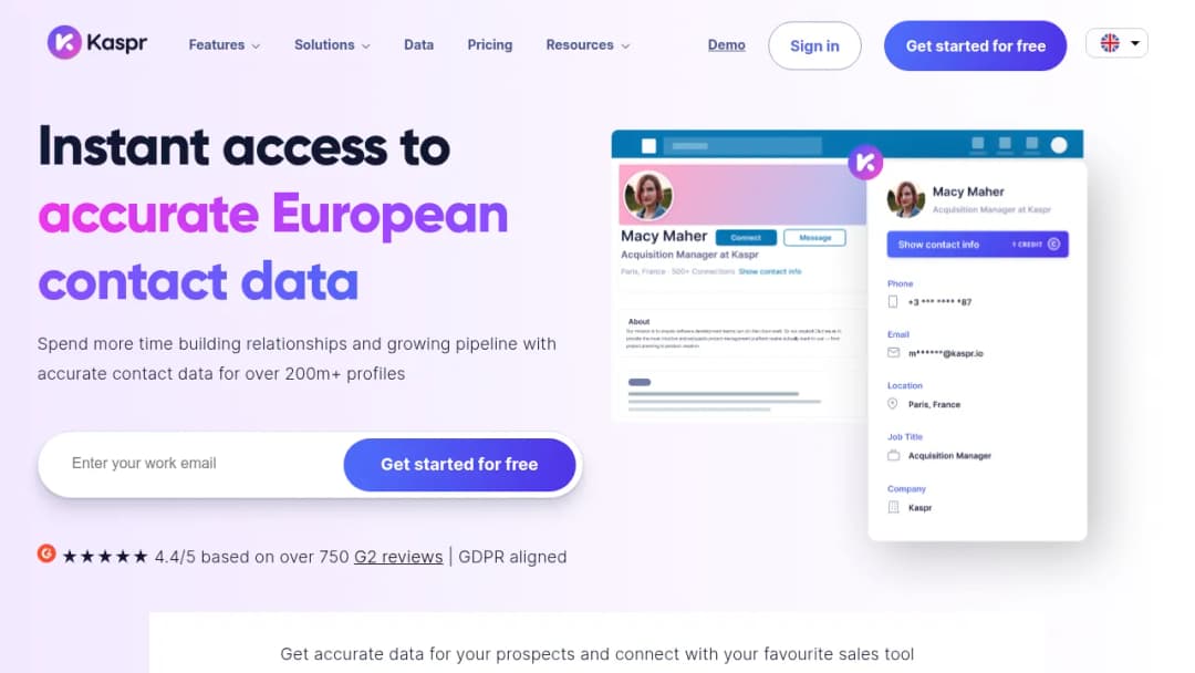 Kaspr screenshot