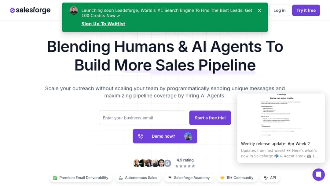 Salesforge screenshot