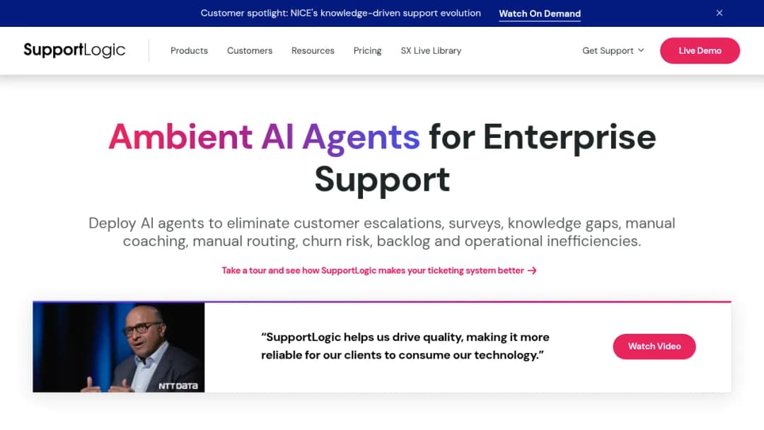 SupportLogic screenshot