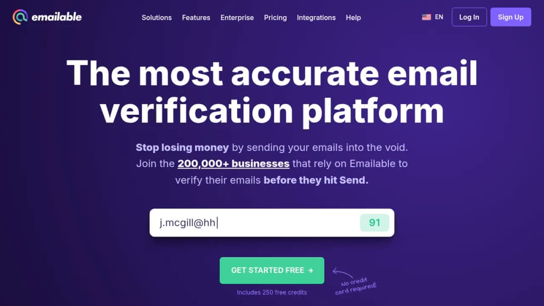 Emailable screenshot