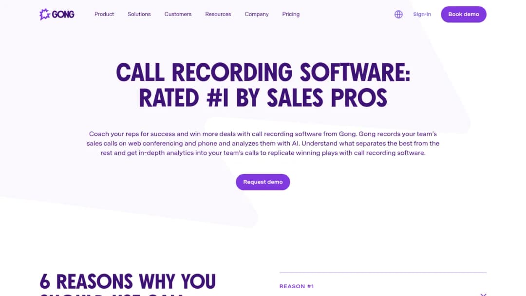 Gong Call Recording screenshot