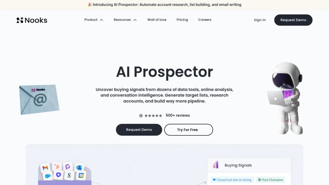 Nooks AI Prosepctor screenshot