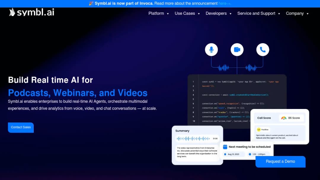 Symbl.ai screenshot