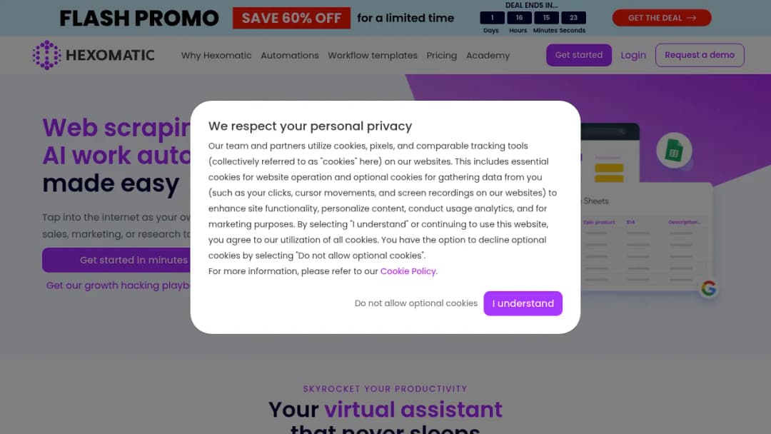 Hexomatic screenshot