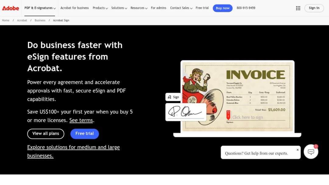 Adobe Sign screenshot