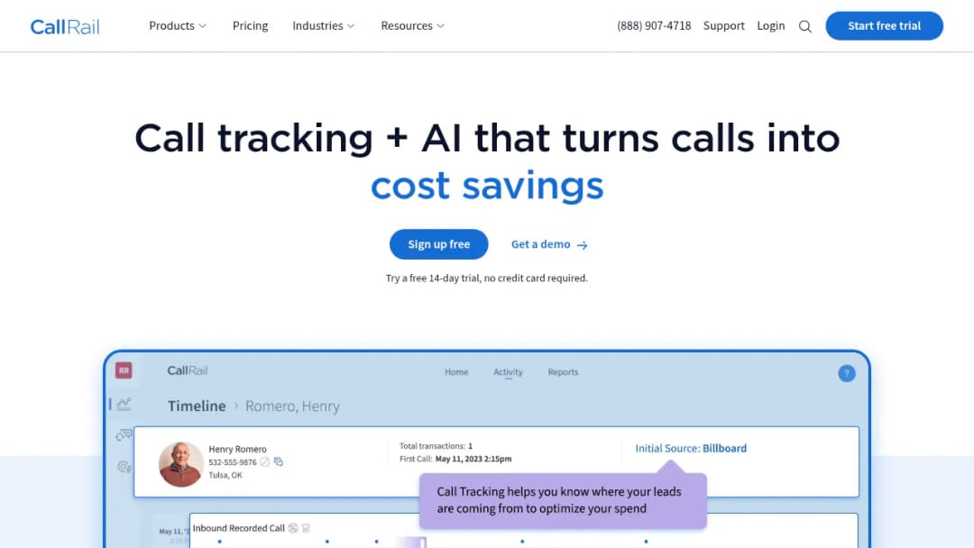 CallRail screenshot