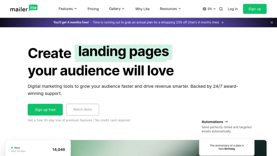MailerLite screenshot
