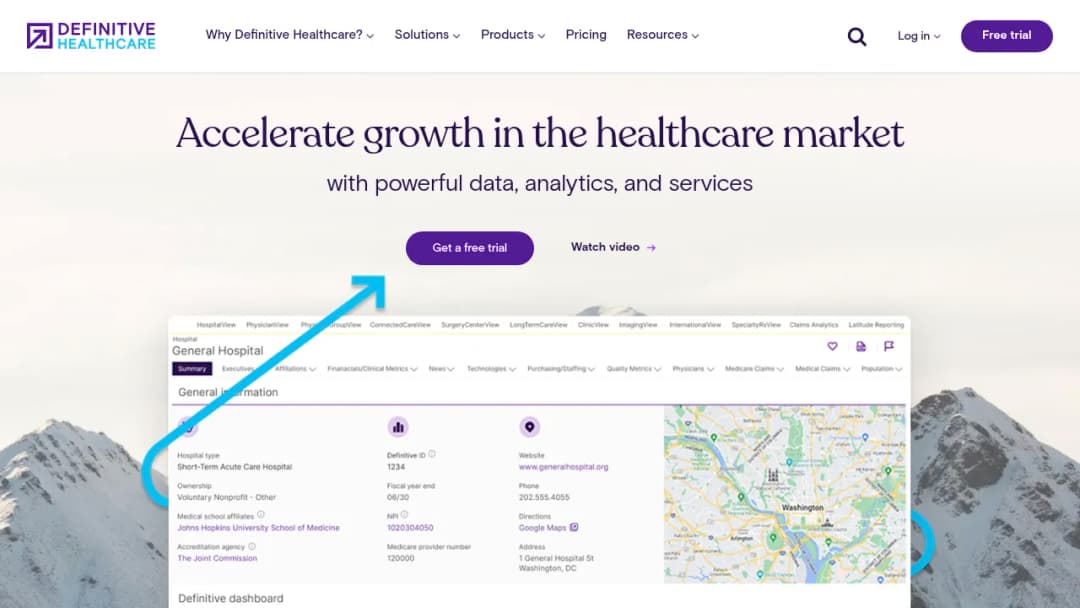 Definitive Healthcare screenshot
