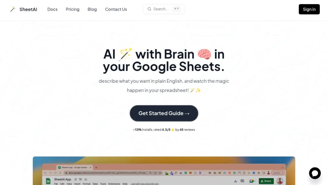 SheetAI screenshot
