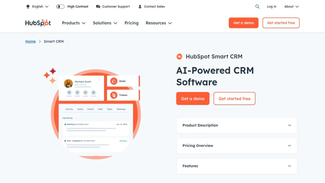 Hubspot AI CRM screenshot