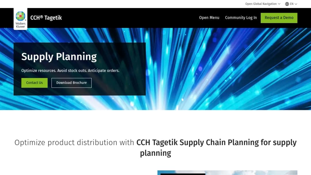 Wolters Kluwer CCH Tagetik: Supply Planning screenshot