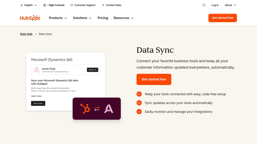 HubSpot Data Sync Software screenshot