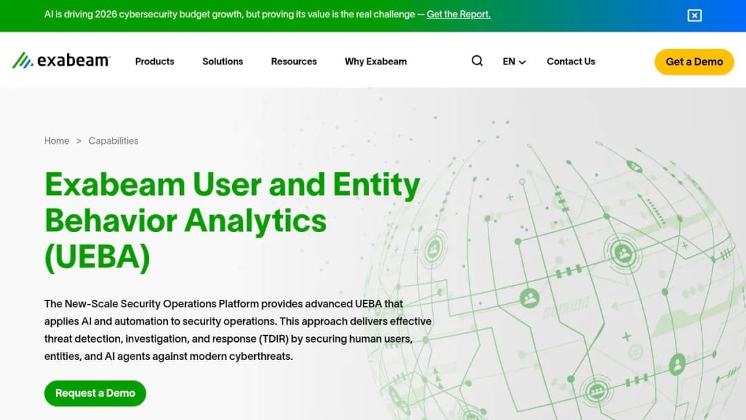 Exabeam UEBA screenshot