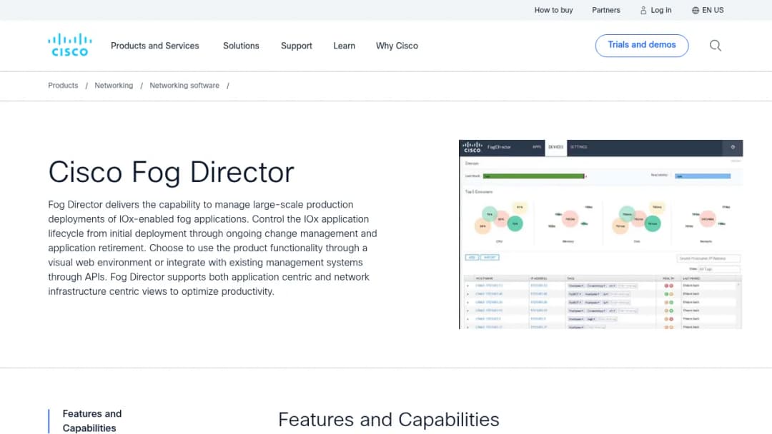 Cisco Fog Director screenshot