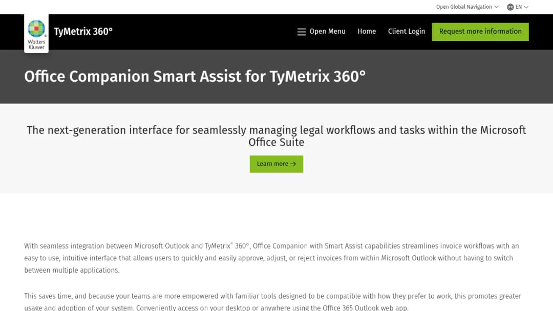 Wolters Kluwer Office Companion Smart Assist for TyMetrix 360° screenshot
