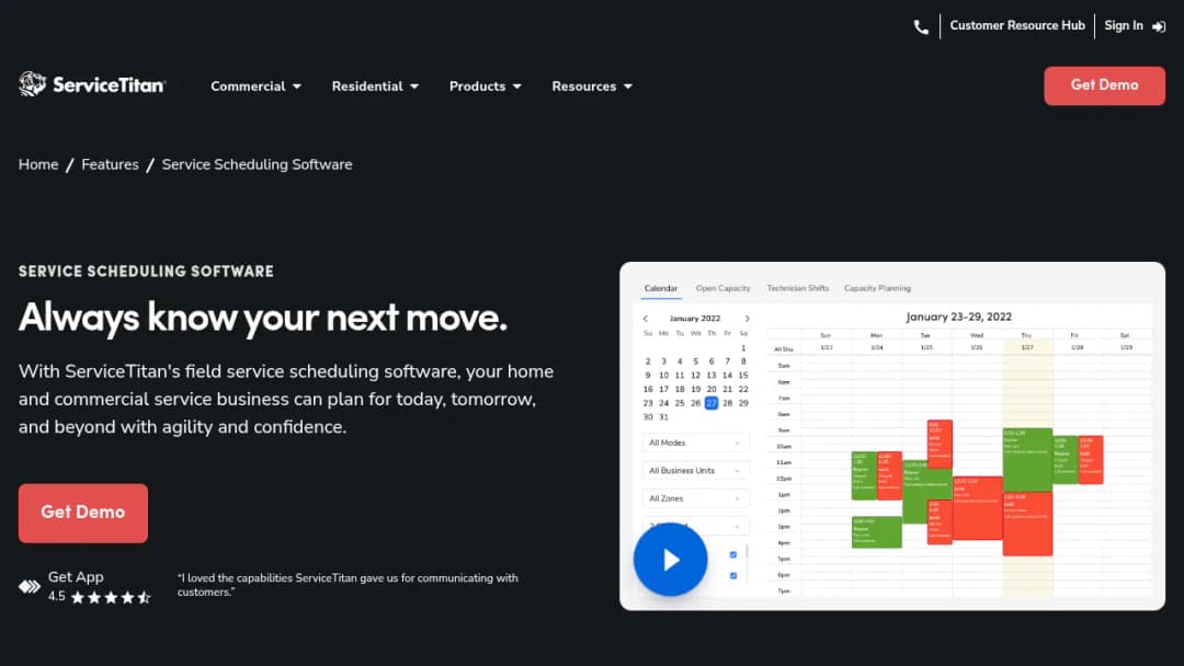 ServiceTitan Schedule Assistant screenshot