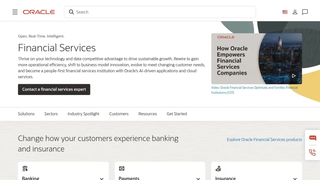 Oracle Financial Services screenshot