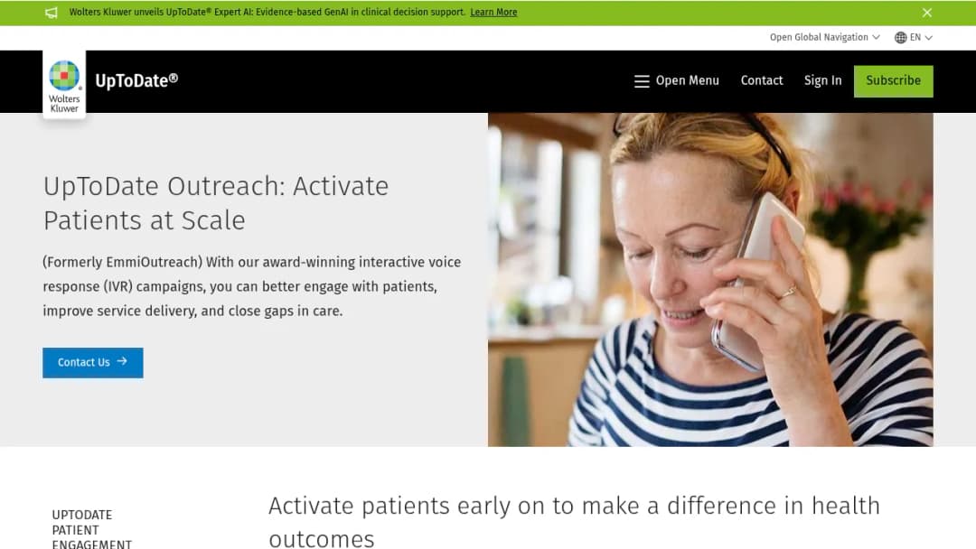 Wolters Kluwer UpToDate Outreach: Activate patients at scale screenshot