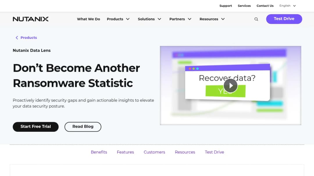 Nutanix Data Lens screenshot