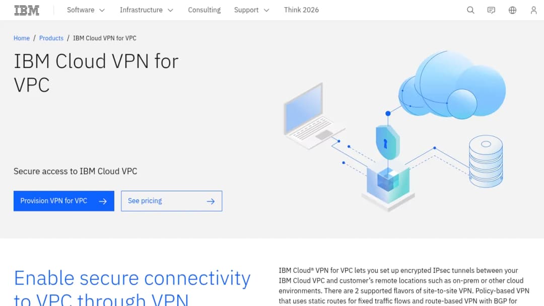 IBM VPN for VPC screenshot