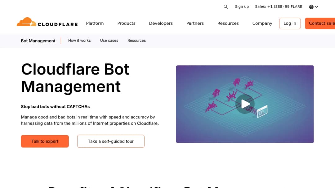 Cloudflare Bot Management screenshot