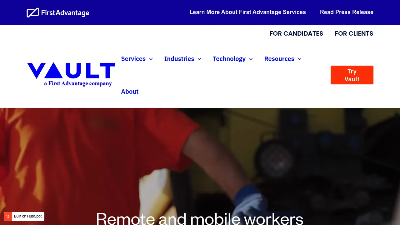 Vault Workforce Screening screenshot