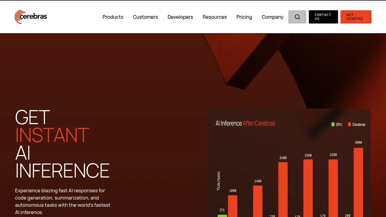 Cerebras screenshot