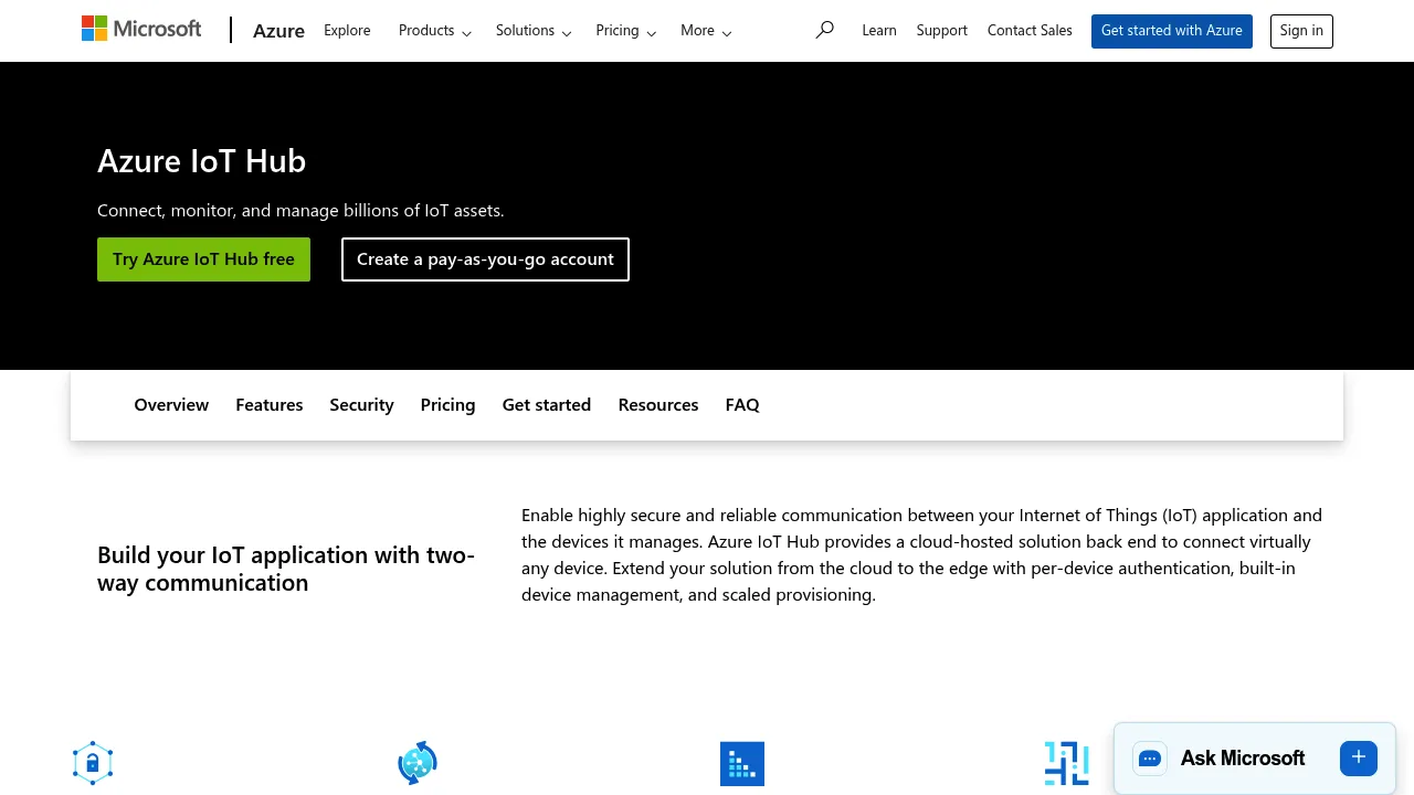 Azure IoT Hub screenshot