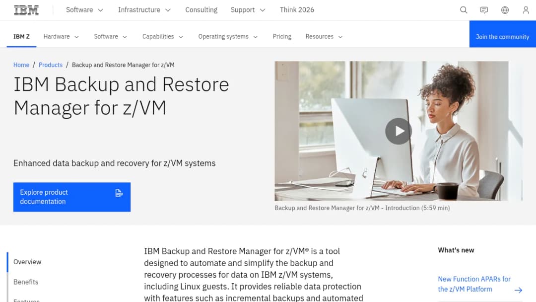 IBM Backup and Restore Manager for Zvm screenshot