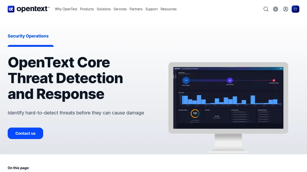 OpenText Core Threat Detection & Response screenshot
