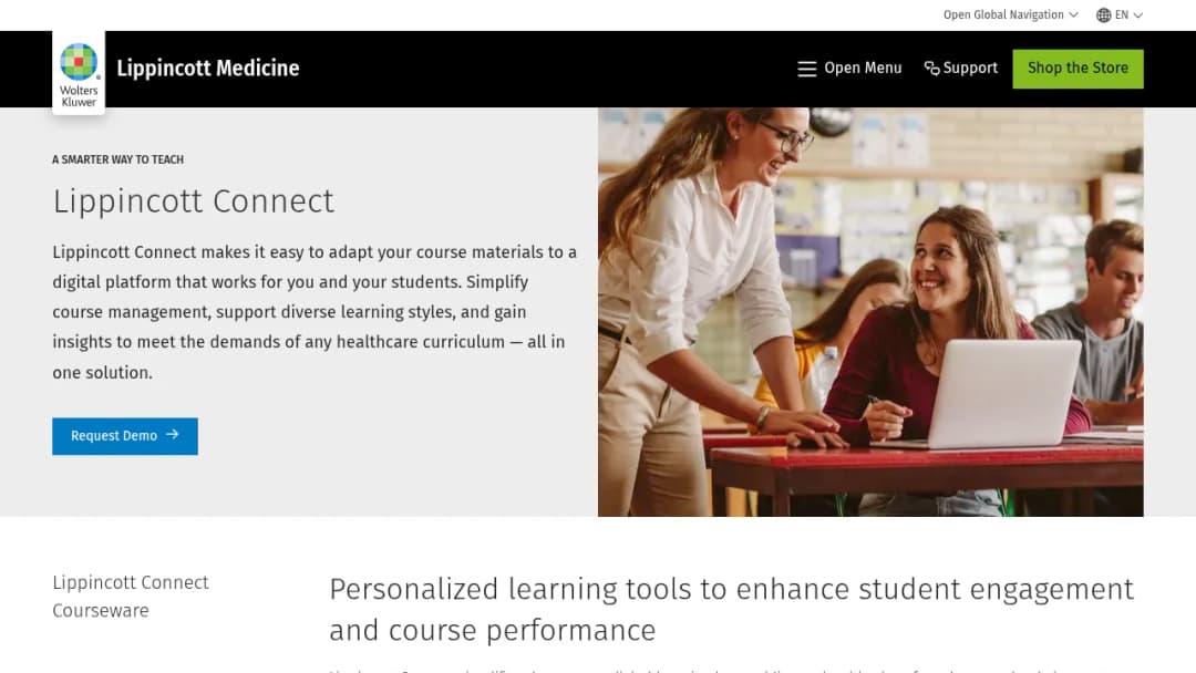 Wolters Kluwer Lippincott Connect Medical Learning Solution screenshot