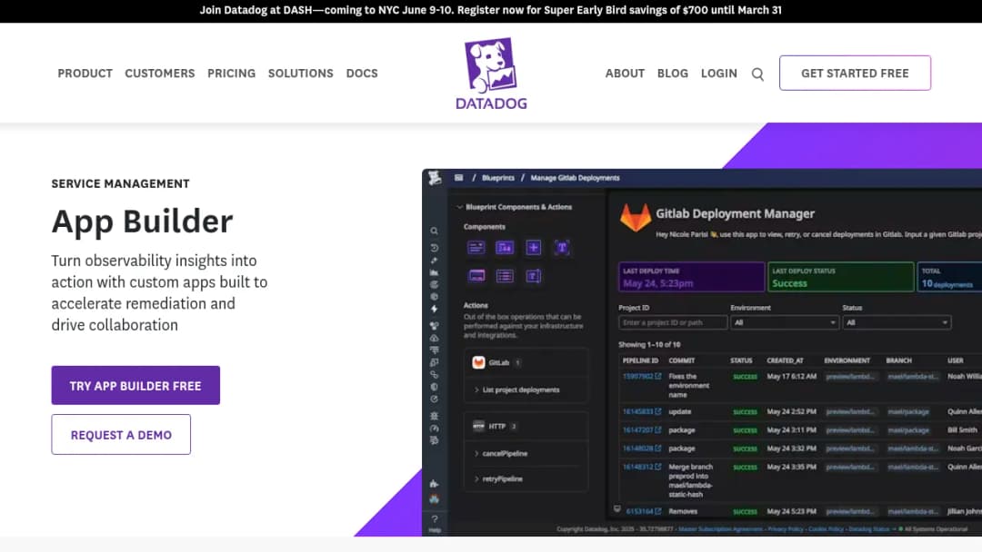 Datadog App Builder screenshot
