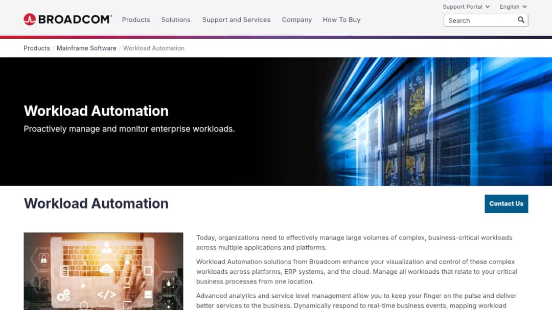 Broadcom Mainframe Workload Automation screenshot