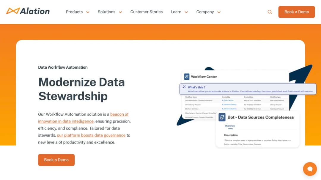 Alation Workflow Automation screenshot