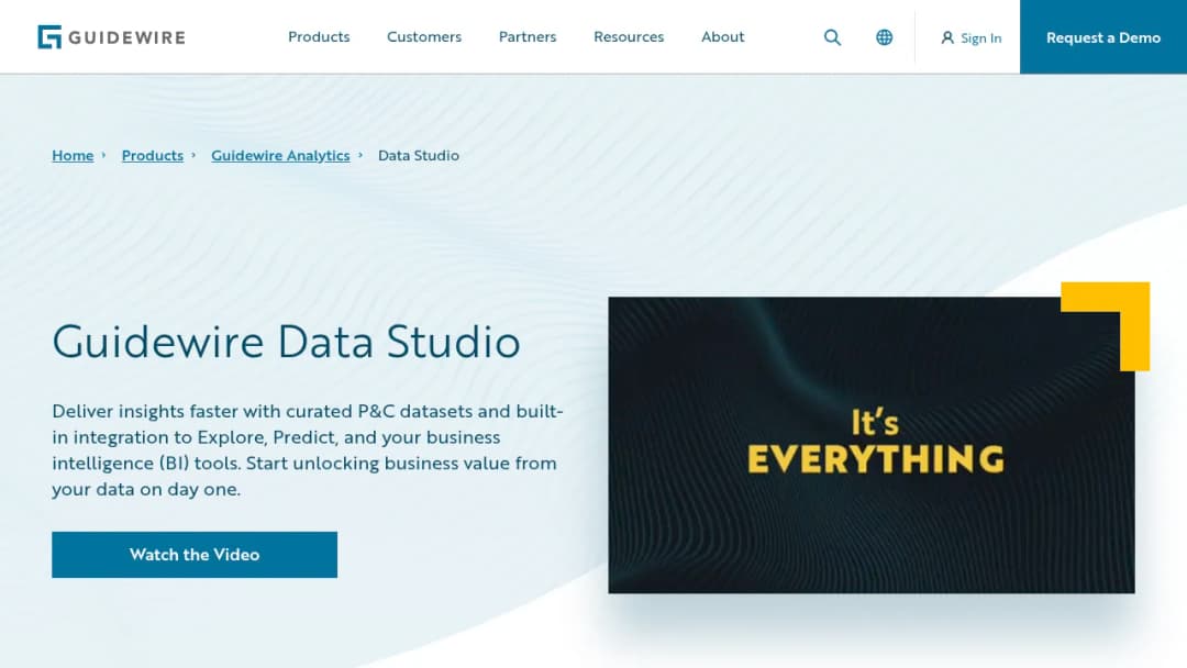 Guidewire Data Studio screenshot