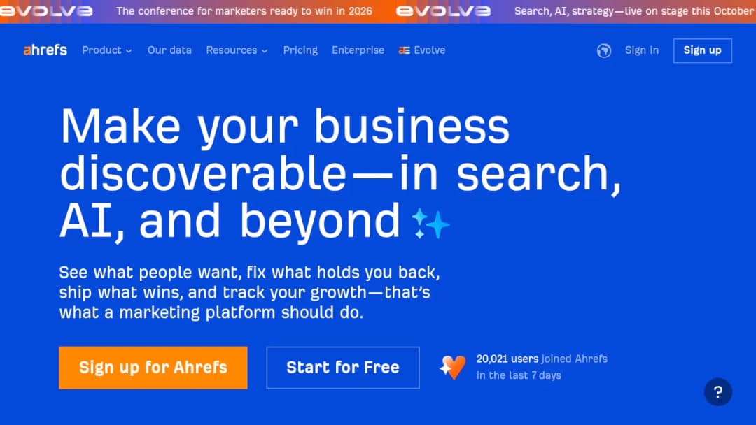 Ahrefs screenshot
